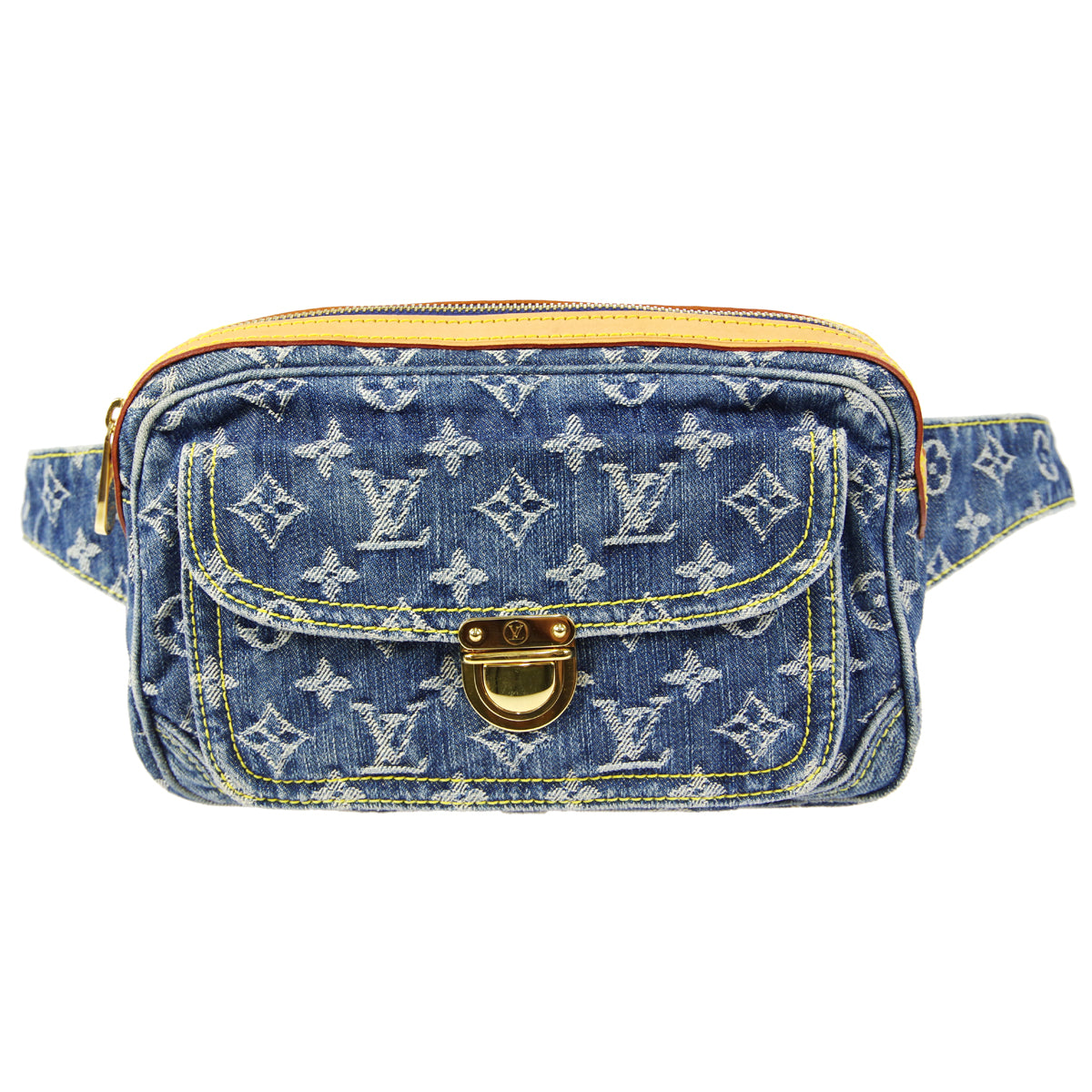 LOUIS VUITTON BUM BAG WAIST POUCH INDIGO MONOGRAM DENIM M95347