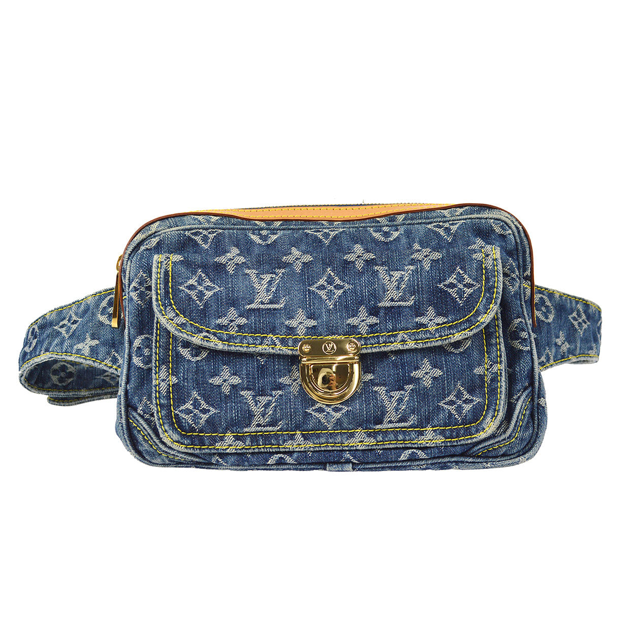 LOUIS VUITTON BUM BAG WAIST POUCH INDIGO MONOGRAM DENIM M95347
