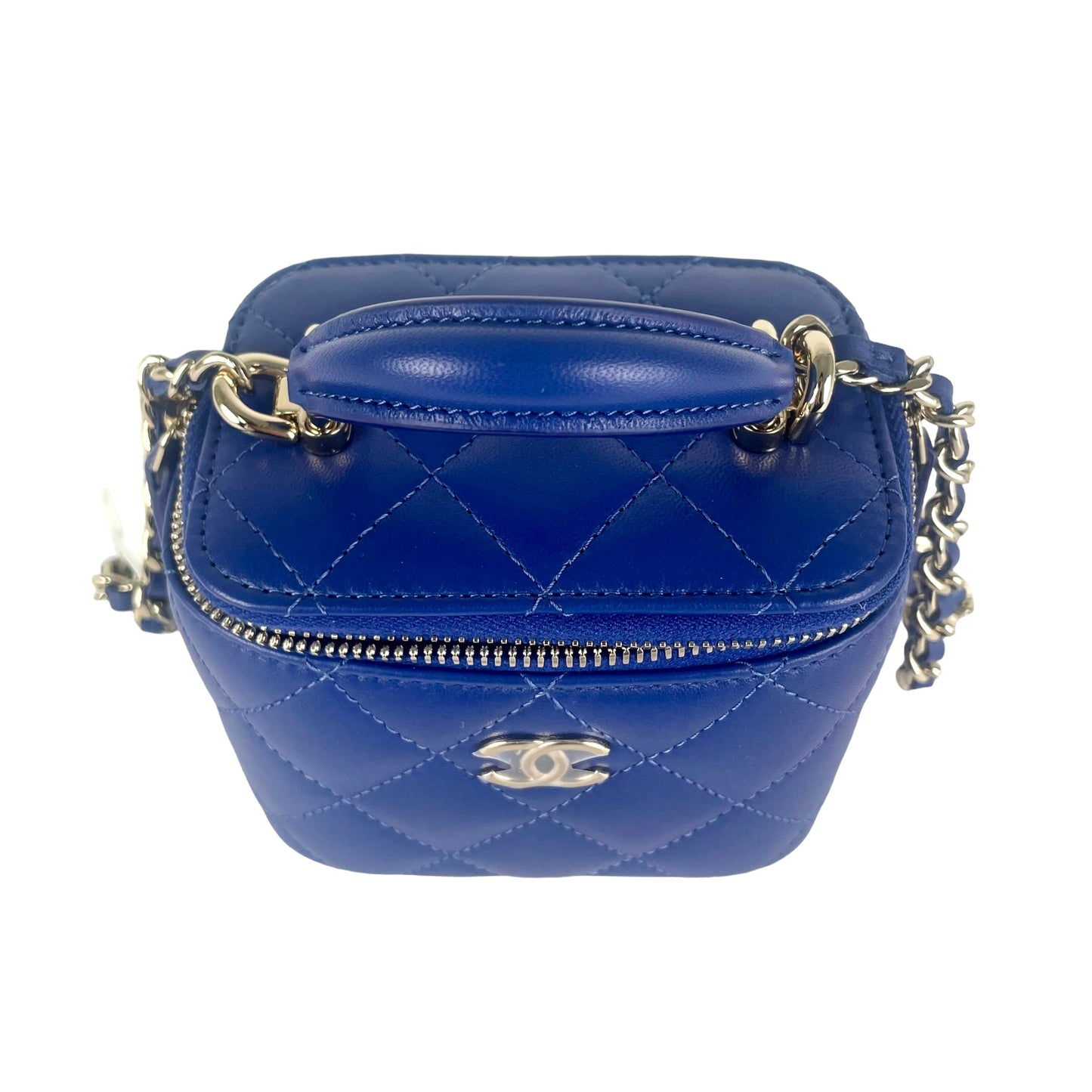 Chanel Mini Vanity Case with Handle Blue