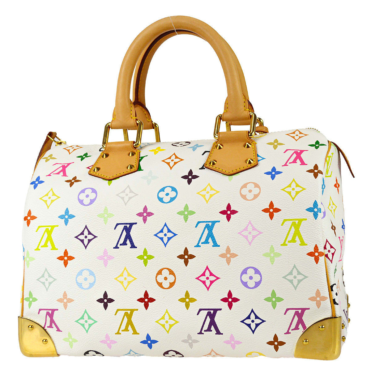 Louis Vuitton 2008 White Monogram Multicolor Speedy 30 M92643
