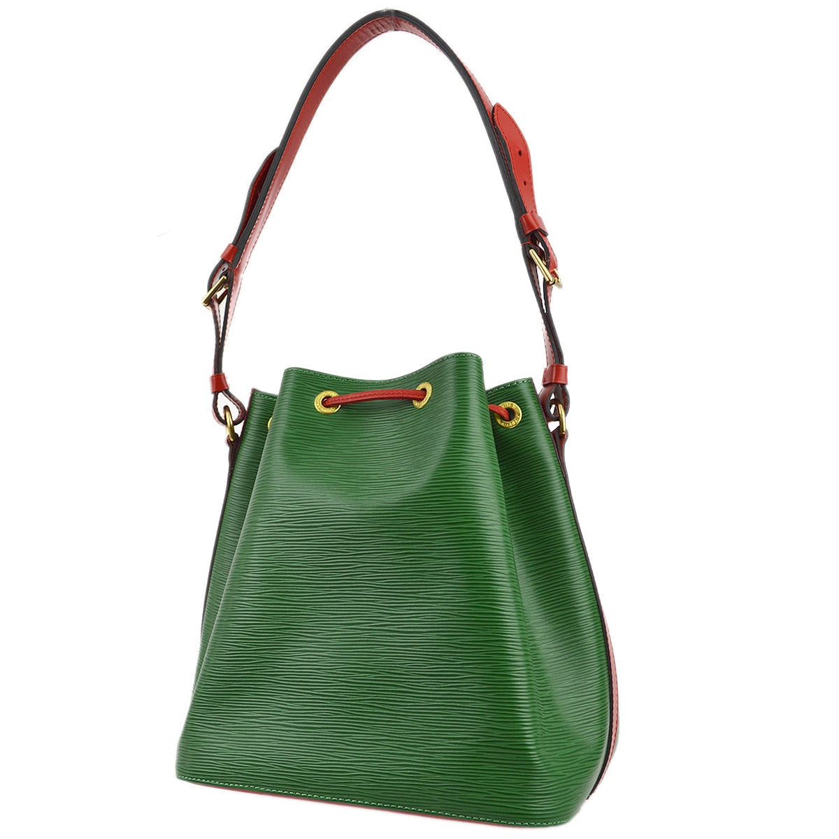 Louis Vuitton 1995 Green Red Epi Petite Noe Bucket Shoulder Bag M44147