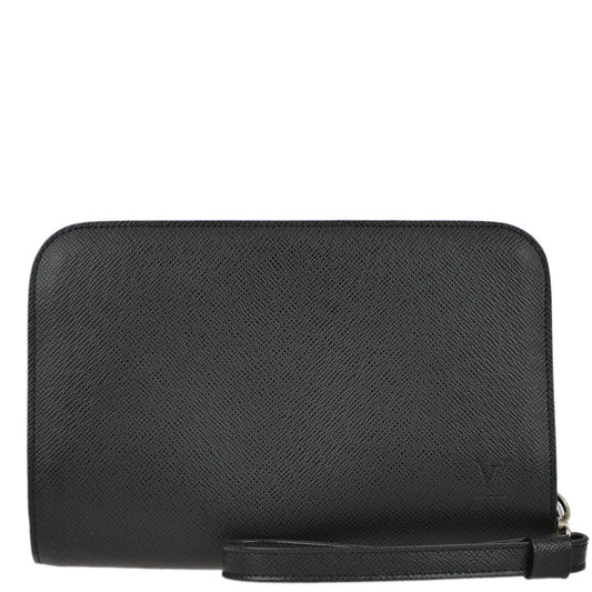 Louis Vuitton 2004 Black Taiga Baikal Clutch Handbag M30182