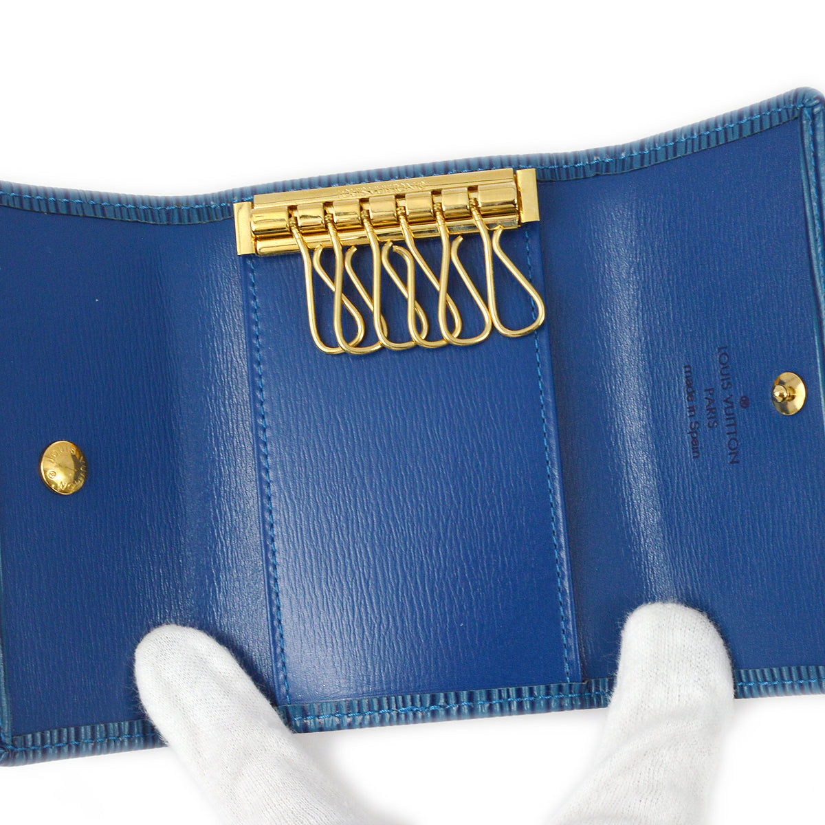 Louis Vuitton 1996 Blue Epi Multicles 6 Key Case M63815 Small Good
