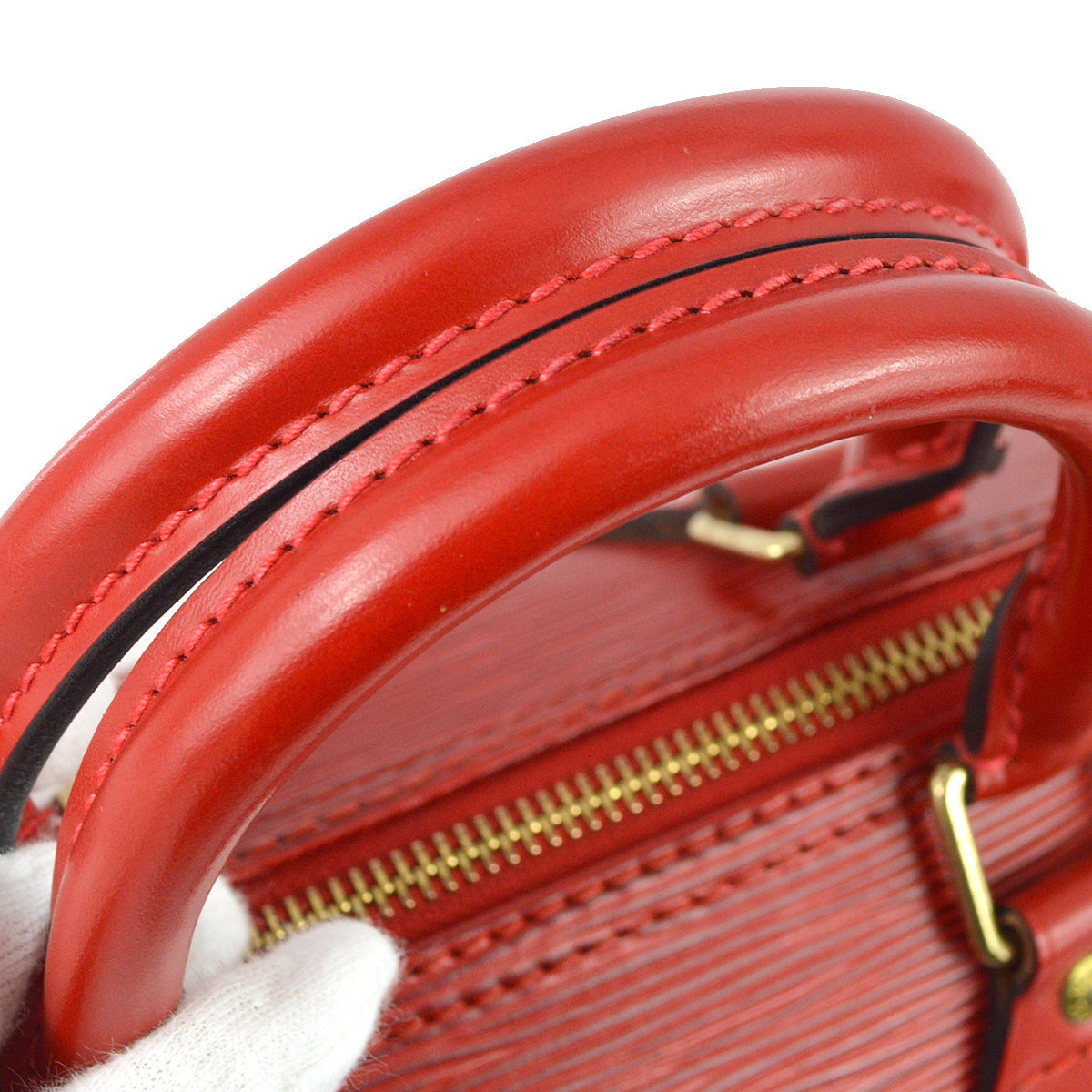 Louis Vuitton 1995 Red Epi Speedy 25 Handbag M43017