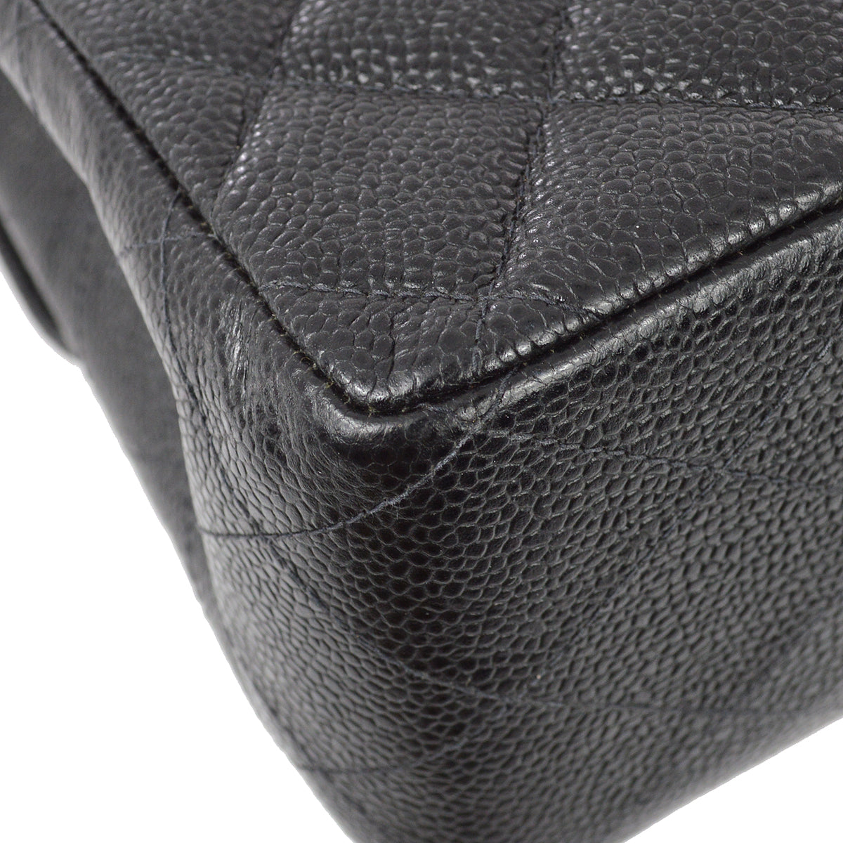 Chanel Black Caviar Jumbo Classic Flap Shoulder Bag