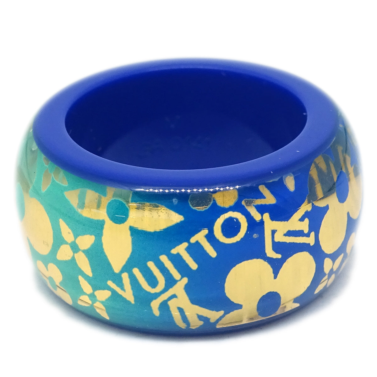 Louis Vuitton Blue Burg Tropical Cocktail Ring M66297 #52 #12 #M