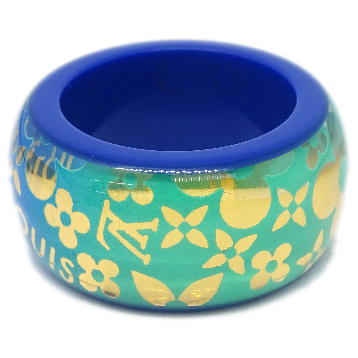 Louis Vuitton Blue Burg Tropical Cocktail Ring M66297 #52 #12 #M