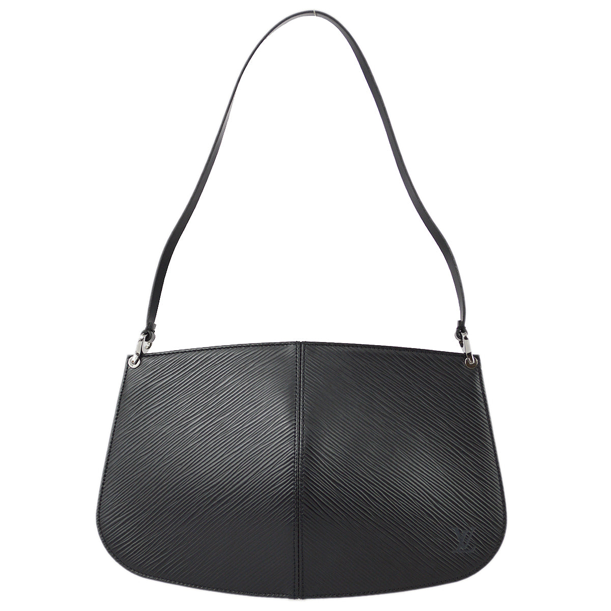 Louis Vuitton 2002 Black Epi Pochette Demi-lune Handbag M52622