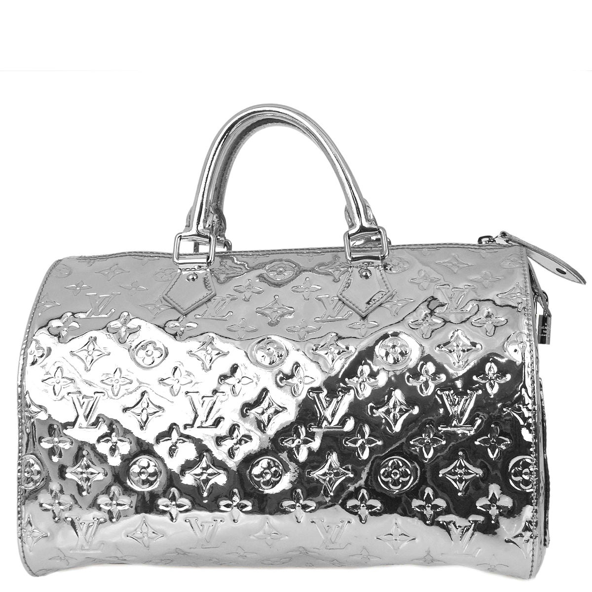 Louis Vuitton 2006 * Silver Monogram Miroir Speedy 35 Handbag M95271