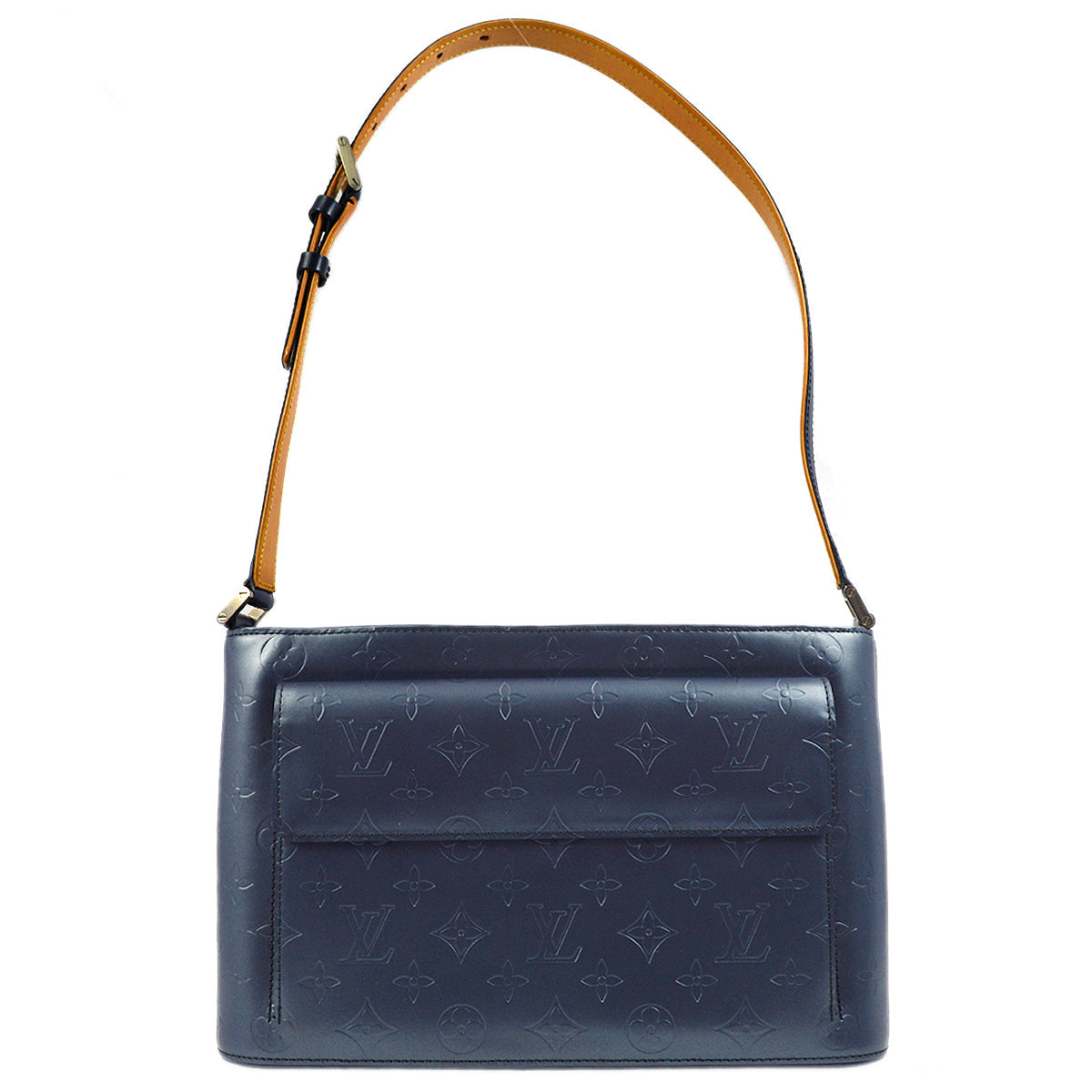 Louis Vuitton 2002 Blue Monogram Mat Alston Shoulder Bag M55125