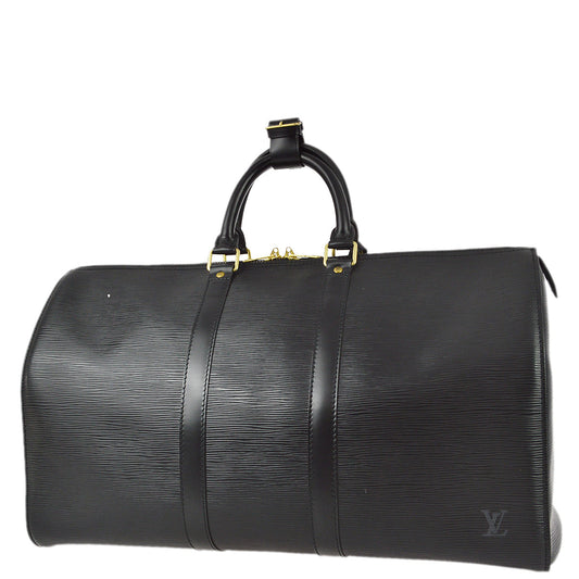 Louis Vuitton 1993 Black Epi Keepall 45 Travel Duffle Handbag M42972