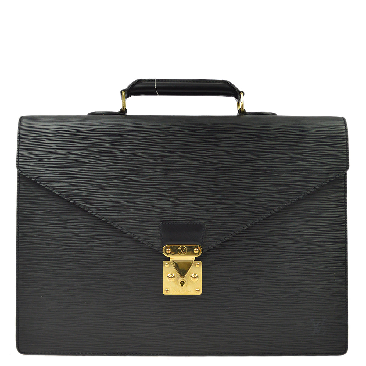 Louis Vuitton 2001 Black Epi Cerviet Ambassador Briefcase M54412