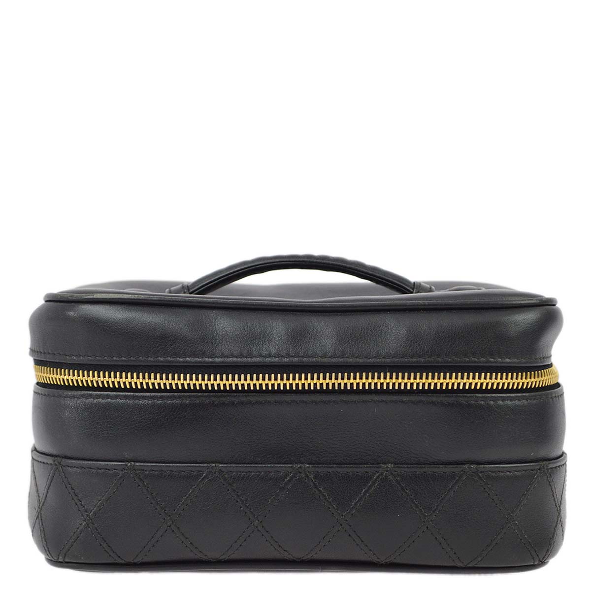 Chanel Black Lambskin Bicolore Vanity Handbag