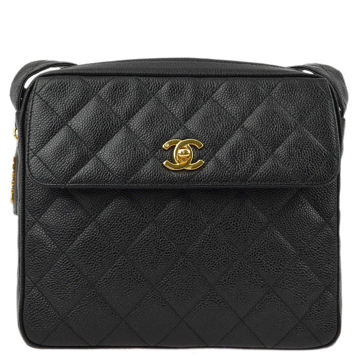 Chanel Black Caviar Camera Bag Small