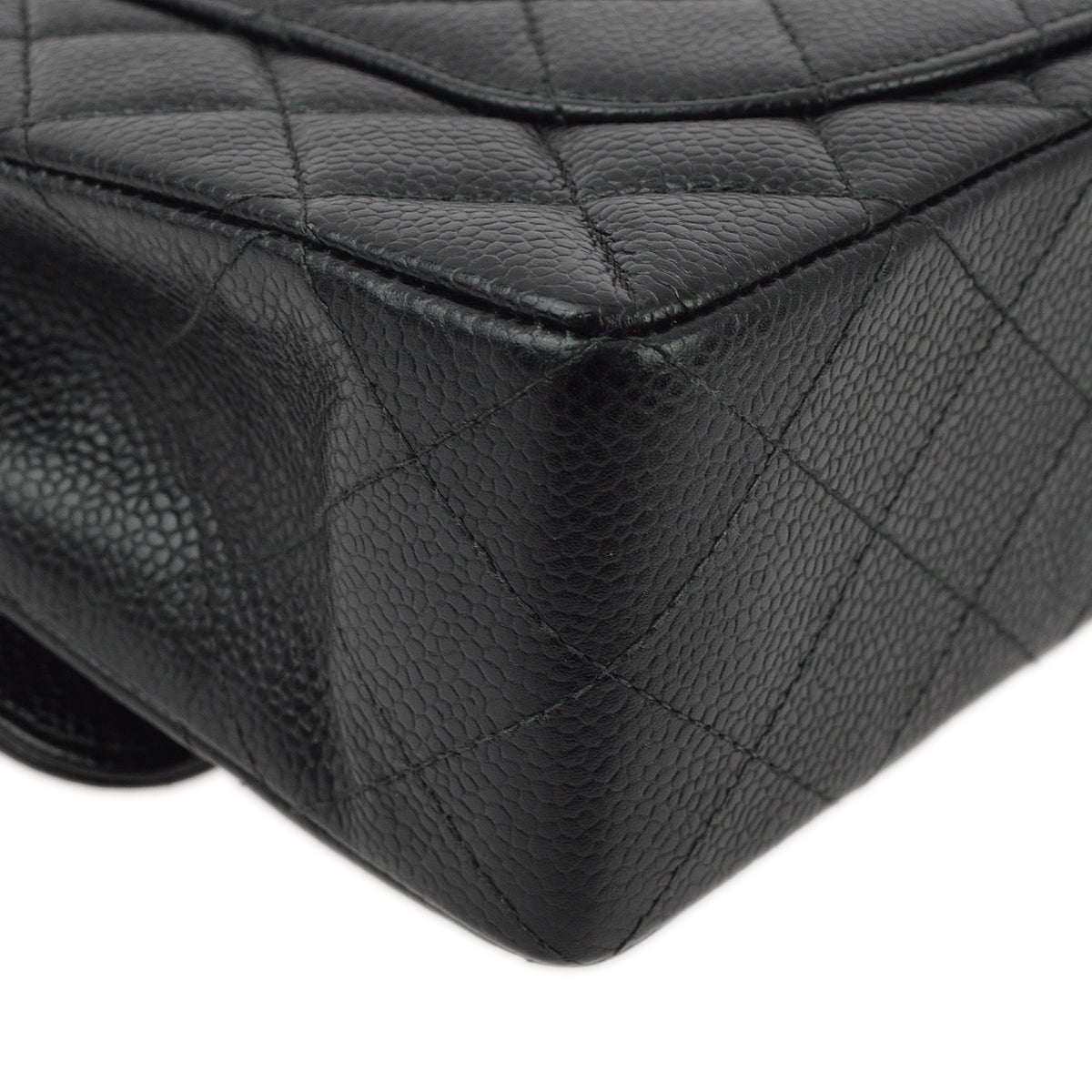 Chanel Black Caviar Small Classic Double Flap Shoulder Bag