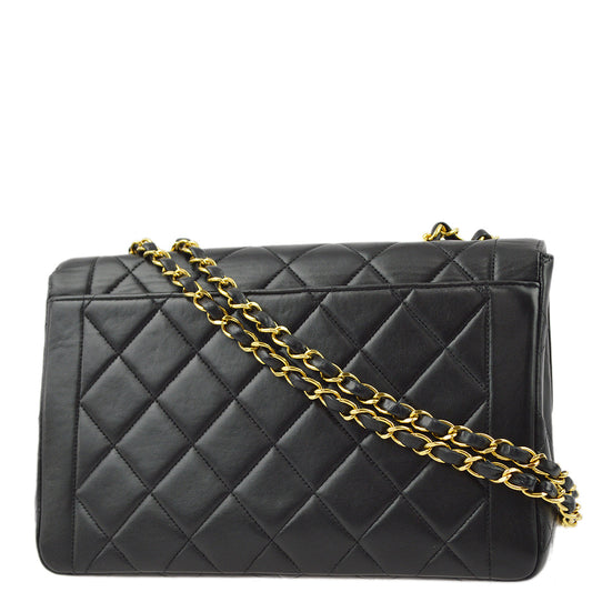 Chanel Black Lambskin Double Chain Shoulder Bag