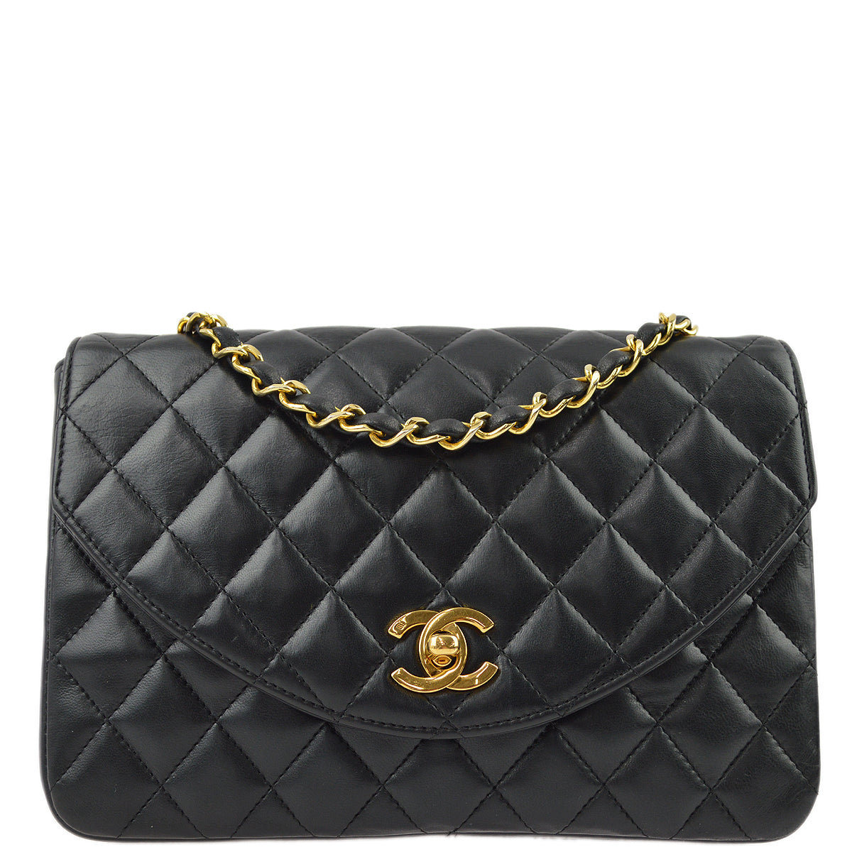 Chanel Black Lambskin Chain Shoulder Bag
