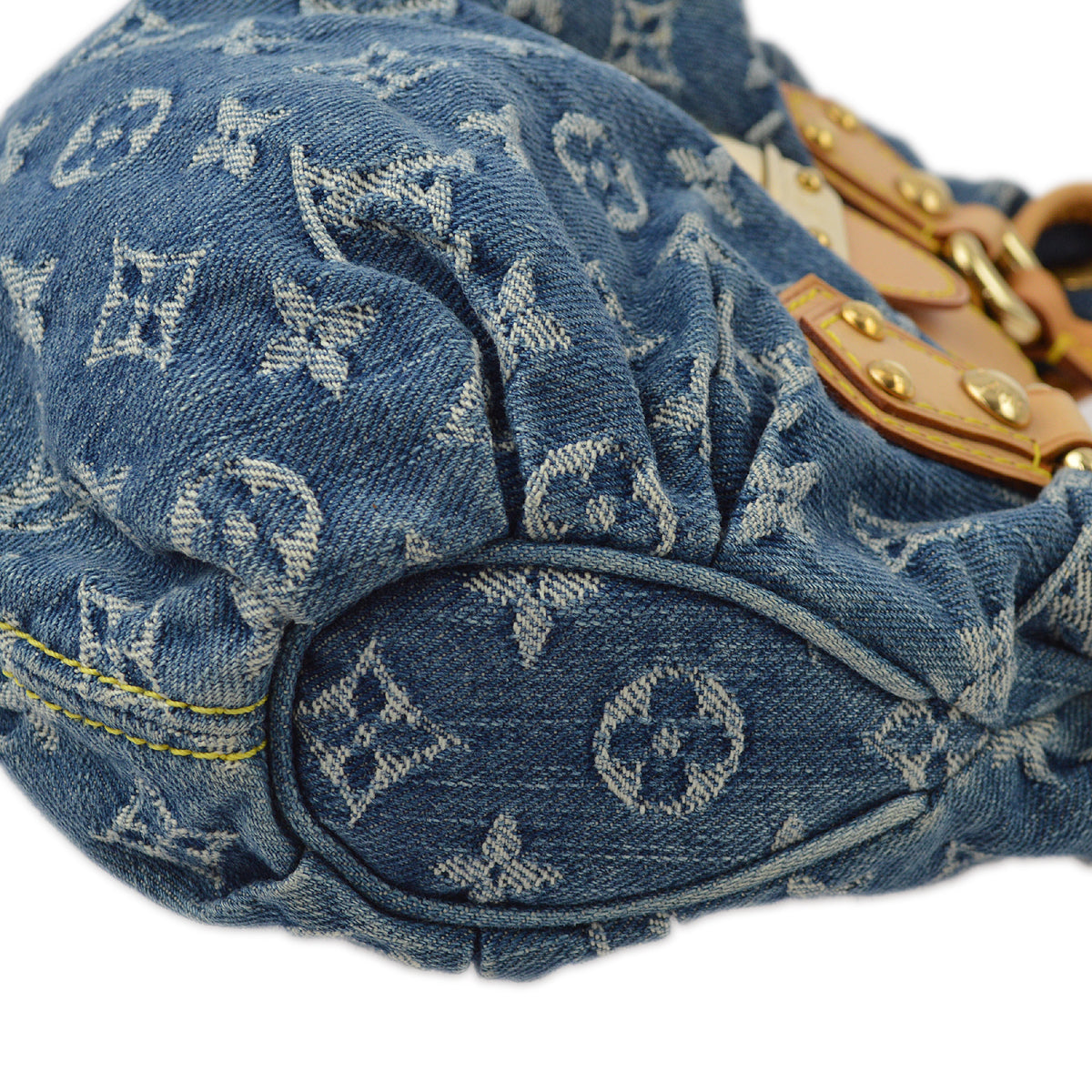 Louis Vuitton 2005 Blue Monogram Denim Pleaty Handbag M95020