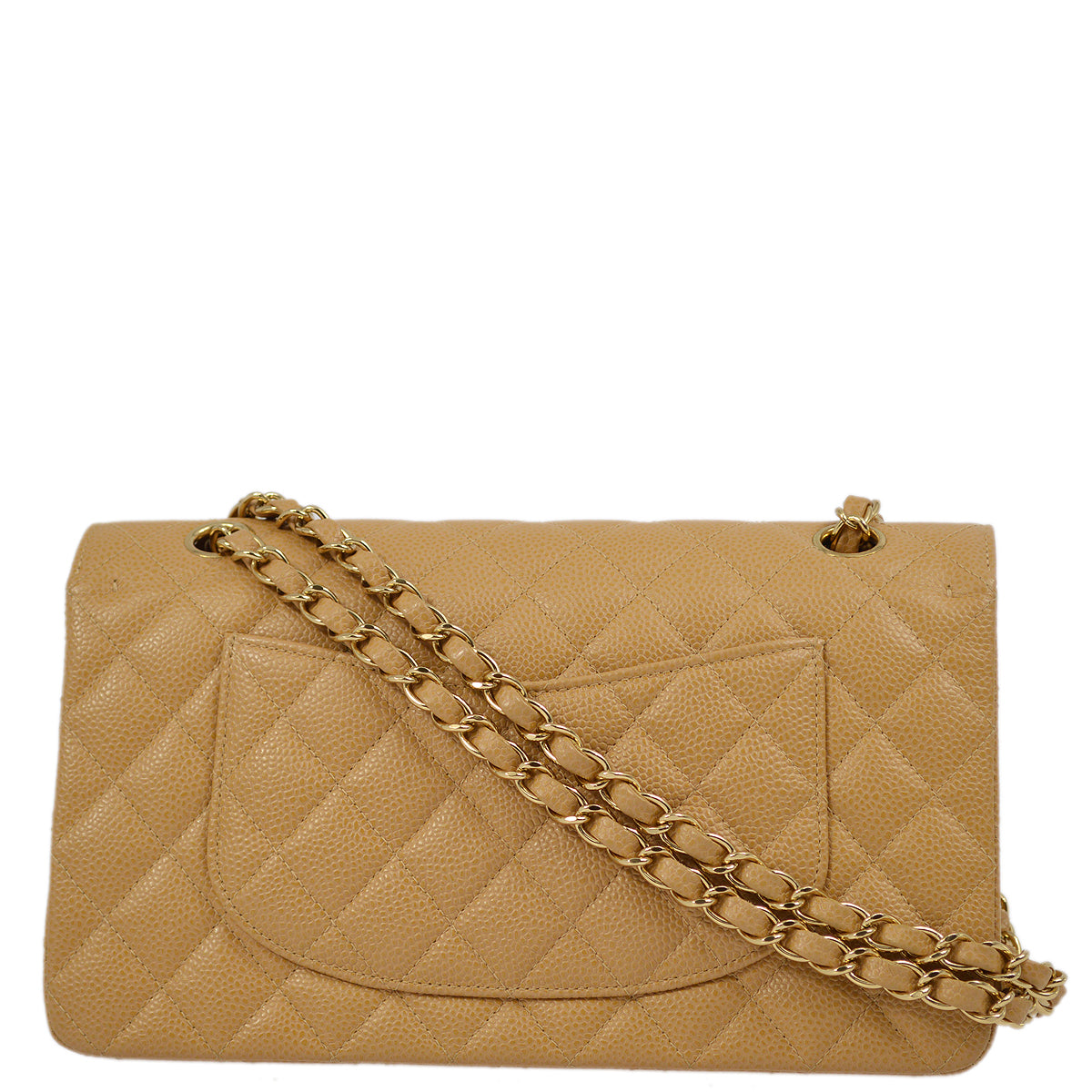 Chanel Beige Caviar Medium Classic Double Flap Shoulder Bag