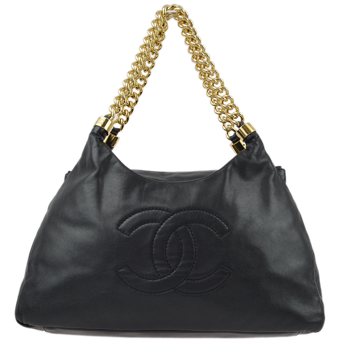 Chanel Black Lambskin Chain Handbag