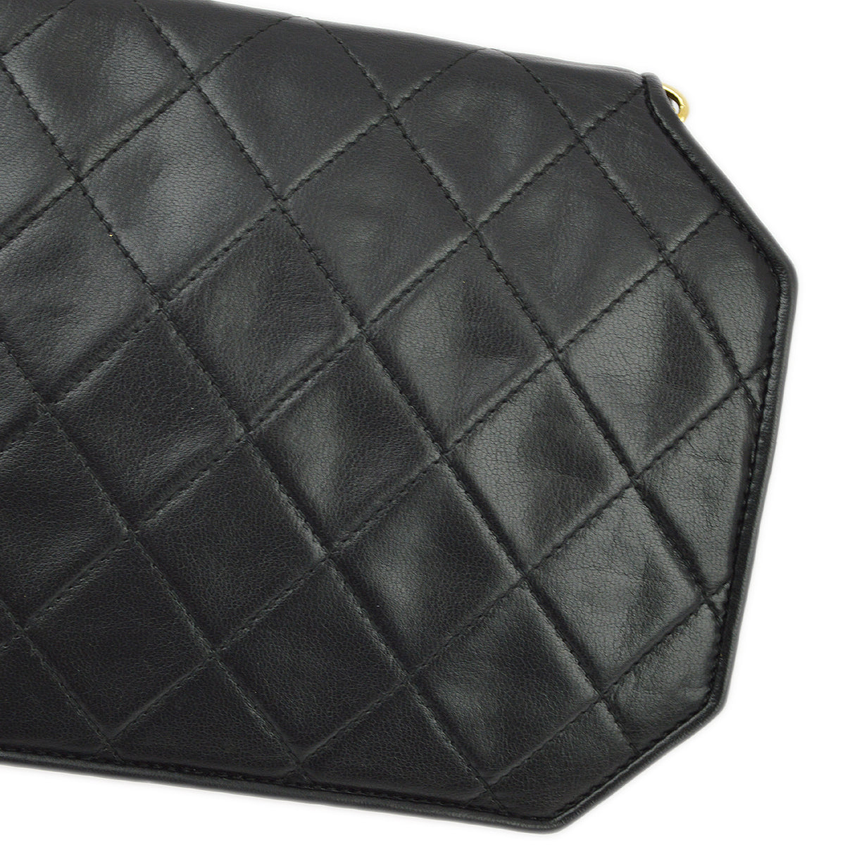 Chanel Black Lambskin Octagon Chain Shoulder Bag