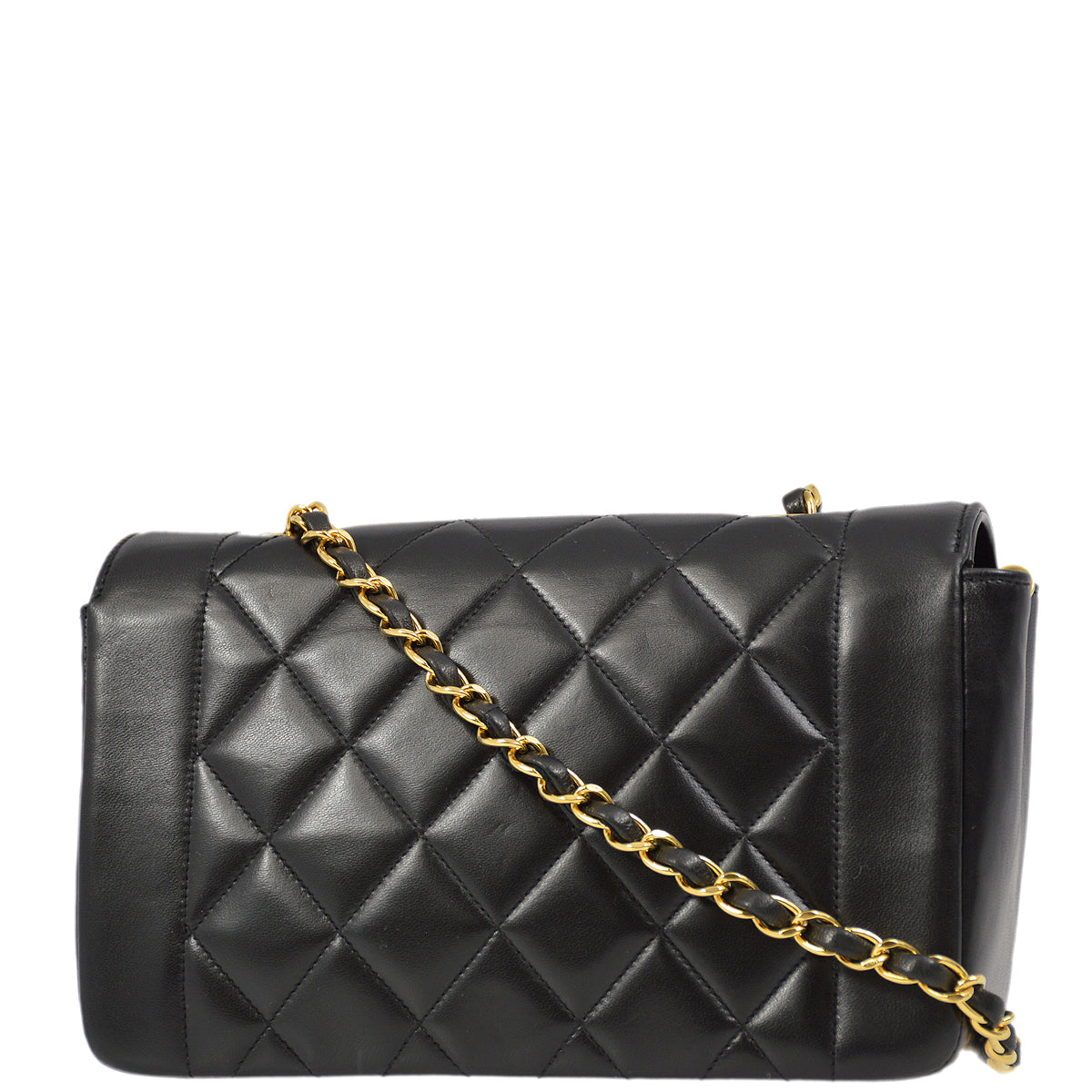 Chanel Black Lambskin Small Diana Shoulder Bag