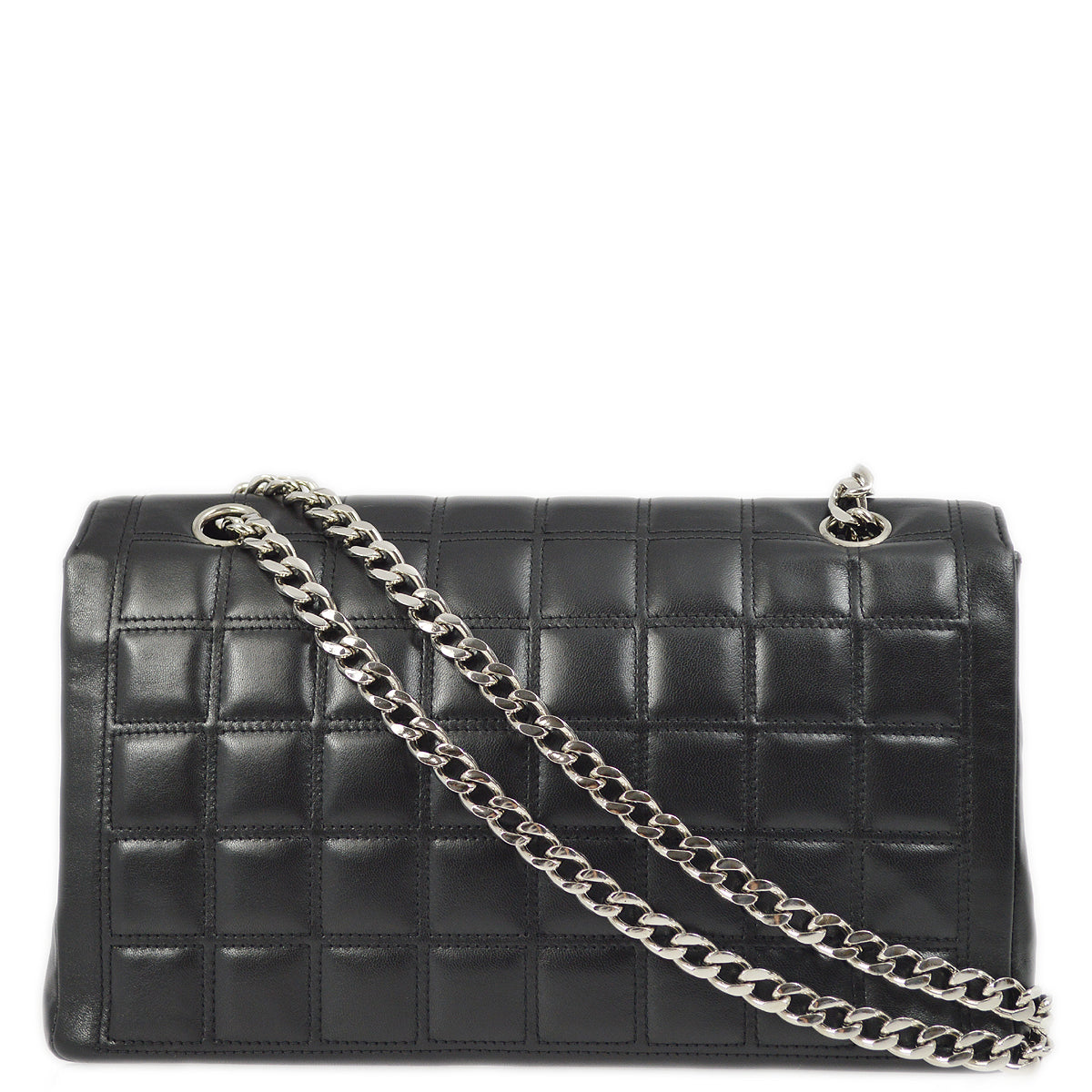 Chanel Black Lambskin Mademoiselle Lock Choco Bar Shoulder Bag