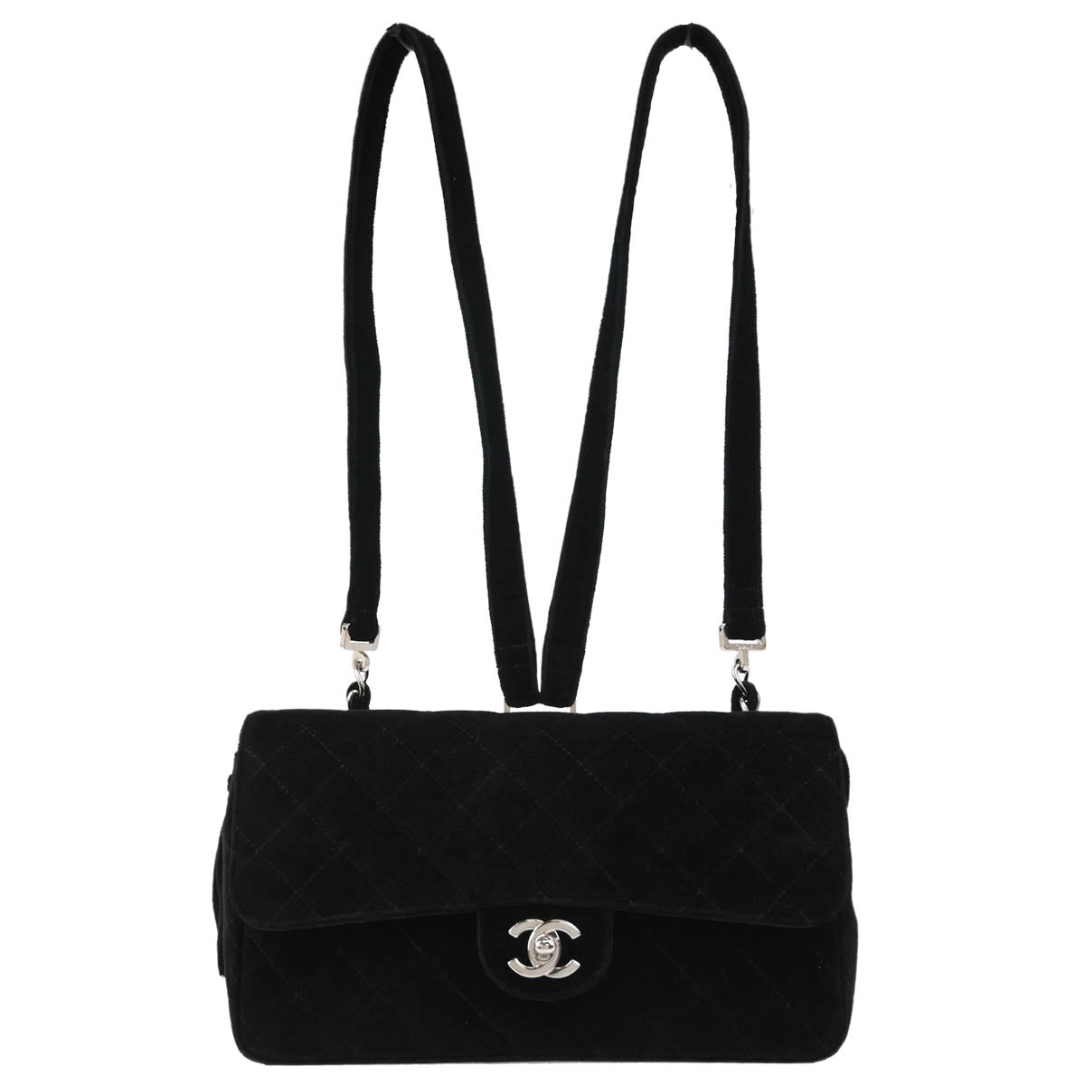 Chanel Black Velvet Backpack