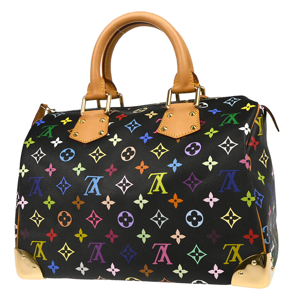 Louis Vuitton 2010 Black Monogram Multicolor 30 Handbag M92642