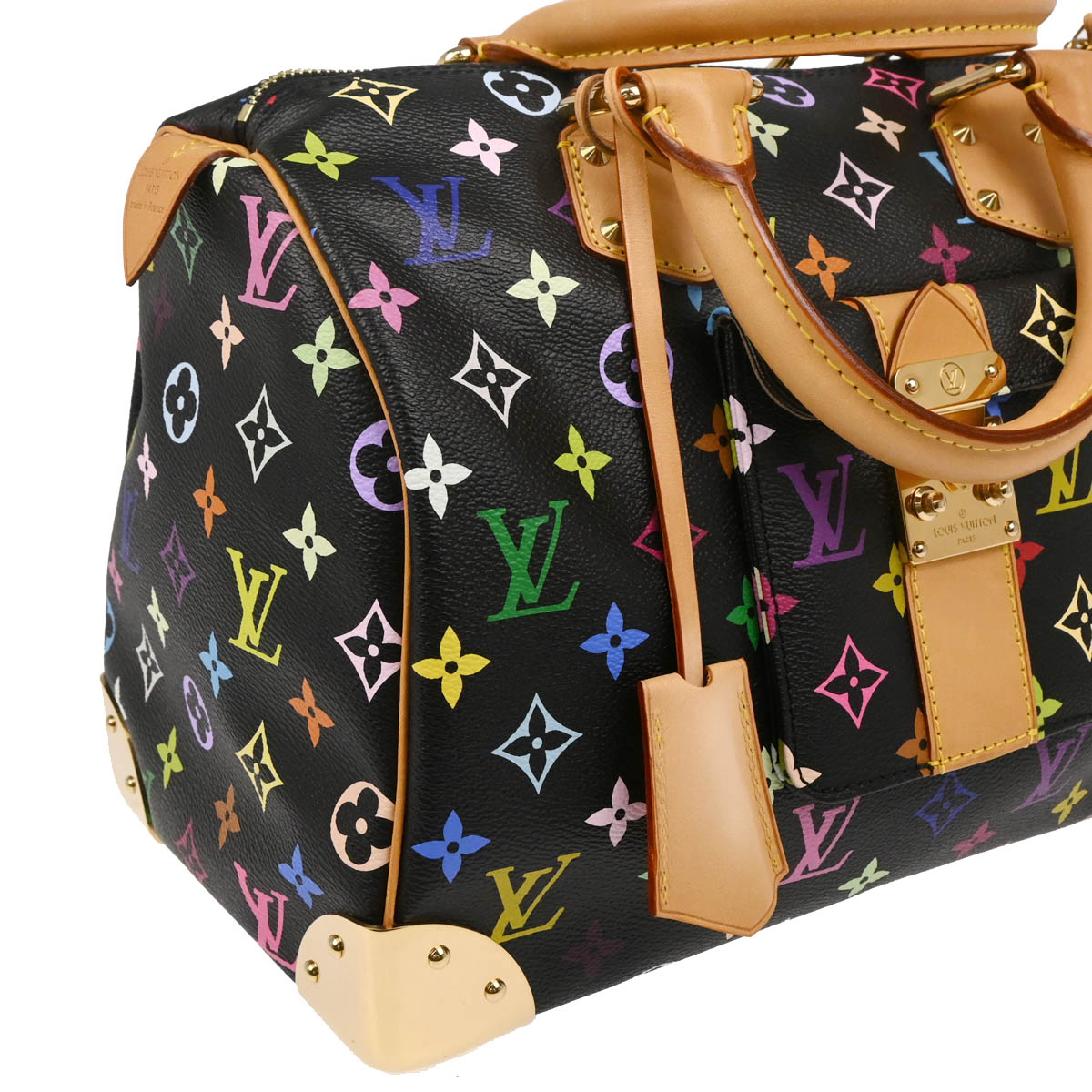 Louis Vuitton 2010 Black Monogram Multicolor 30 Handbag M92642