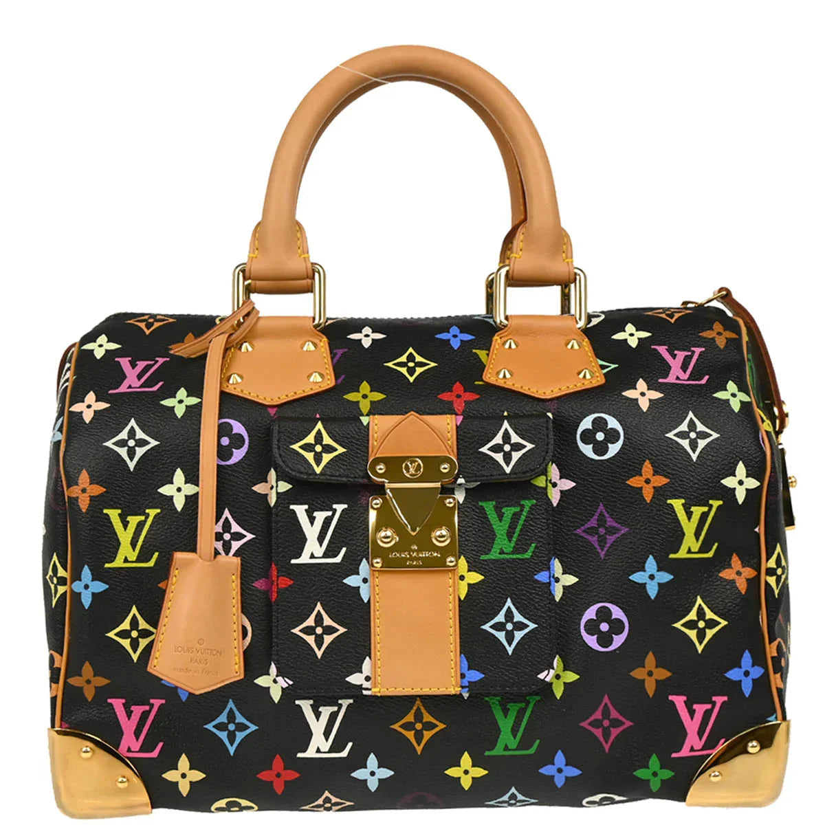 Louis Vuitton 2003 Black Monogram Multicolor 30 Handbag M92642