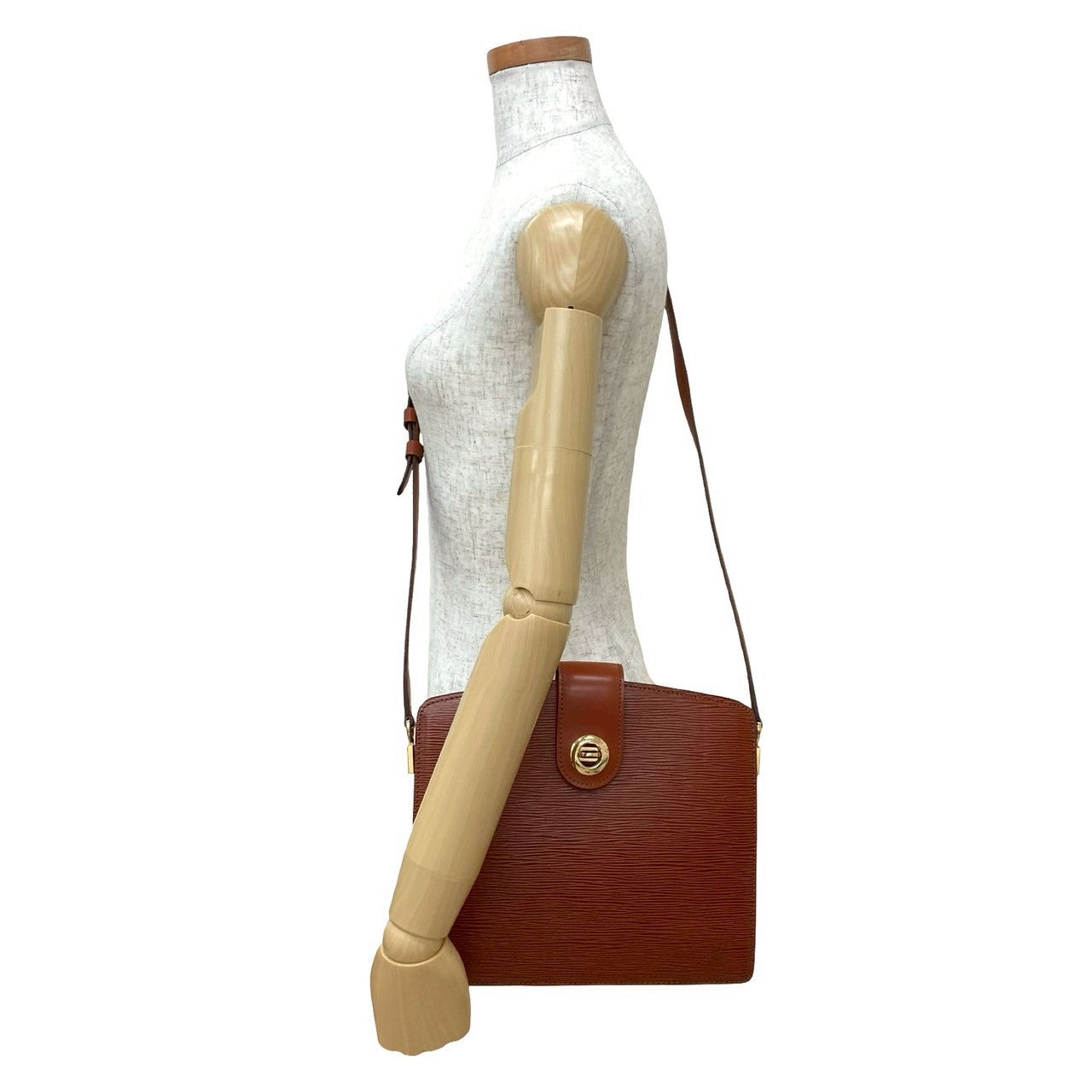 LOUIS VUITTON Shoulder Bag leather Brown Epi Capuchin