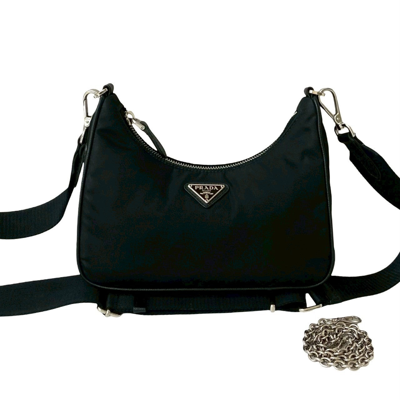 Prada Re-Edition Nylon Saffiano Leather 2way Shoulder Bag