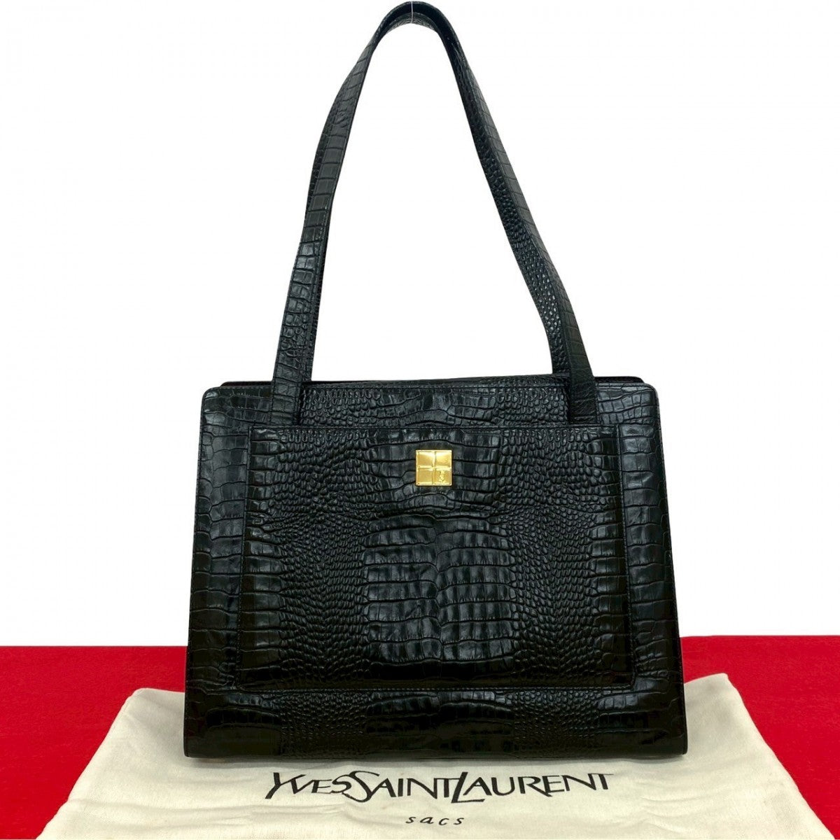 YVES SAINT LAURENT Tote Bag leather black