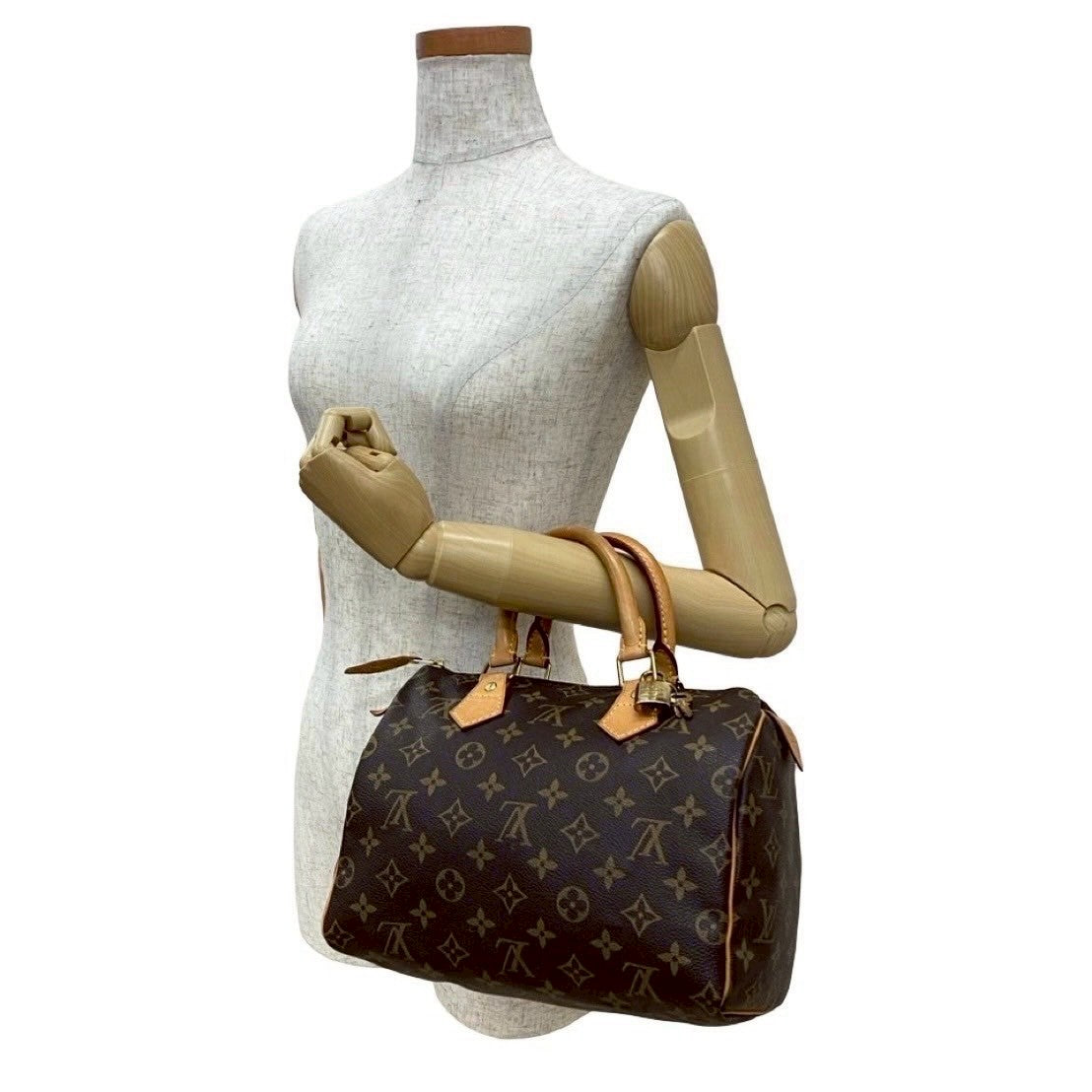 LOUIS VUITTON Handbag leather Brown Monogram Speedy 25