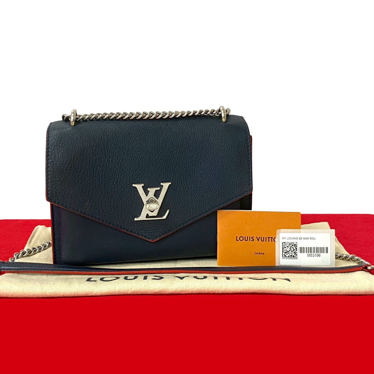 LOUIS VUITTON Shoulder Bag leather Navy マイロックミー BB