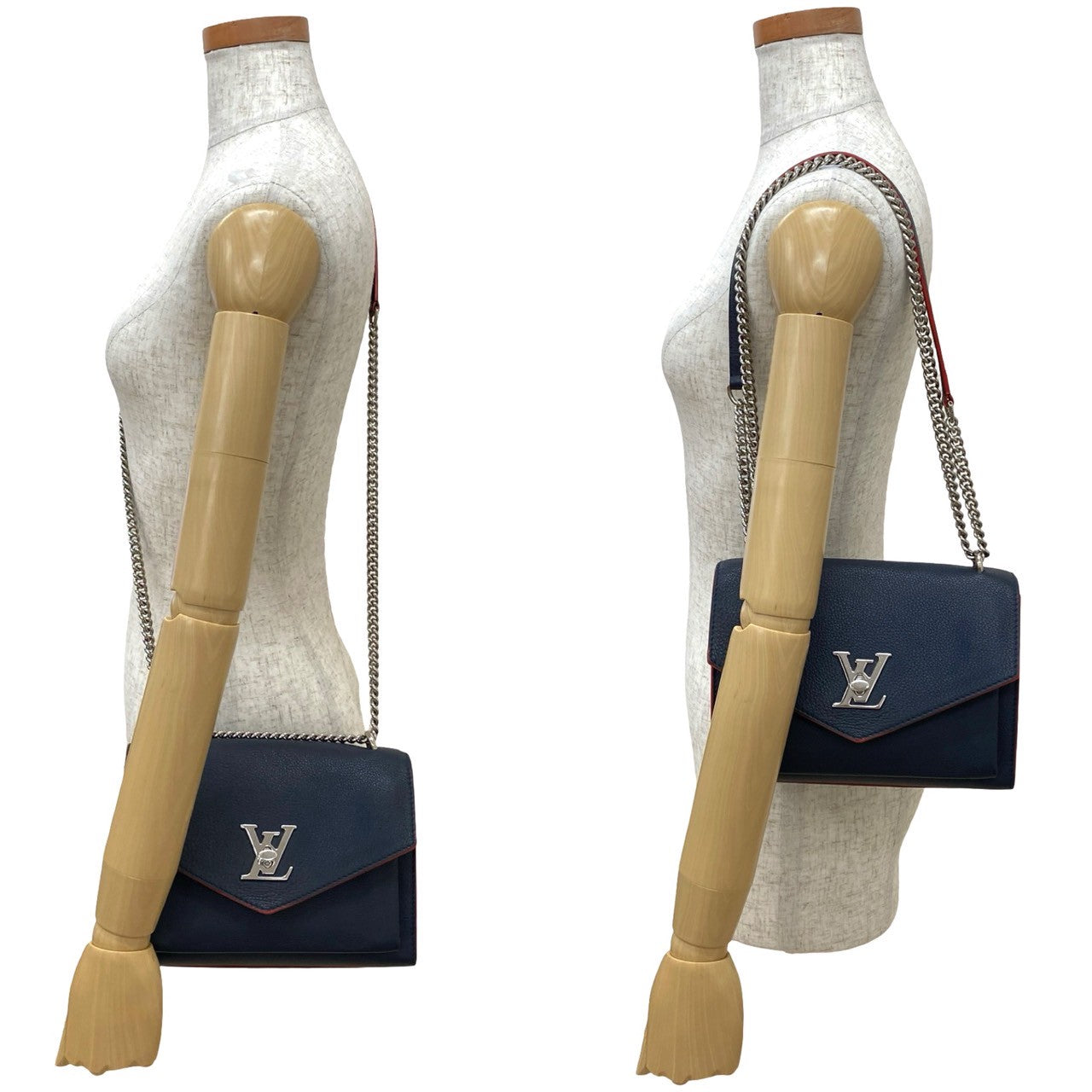 LOUIS VUITTON Shoulder Bag leather Navy マイロックミー BB