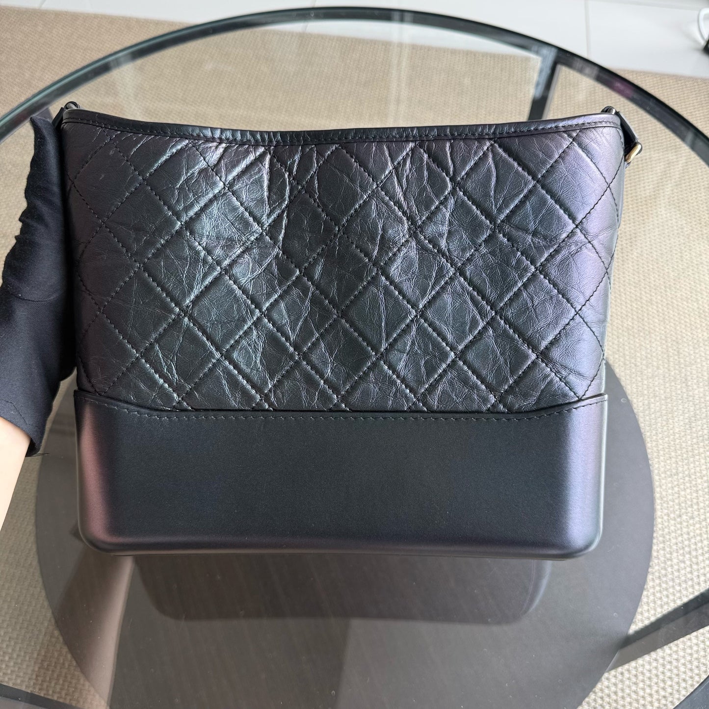 Chanel Gabrielle Medium - Aged Calfskin Dark Iridescent Two-tone Gold Hardware Series 27