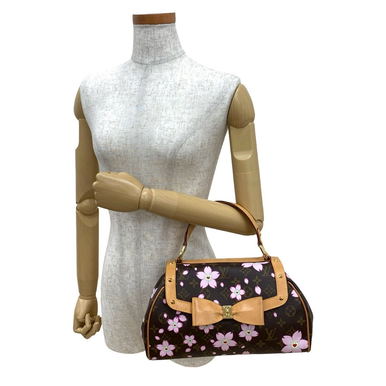 LOUIS VUITTON Handbag leather Brown Monogram Cherry Blossom Sac Retro PM