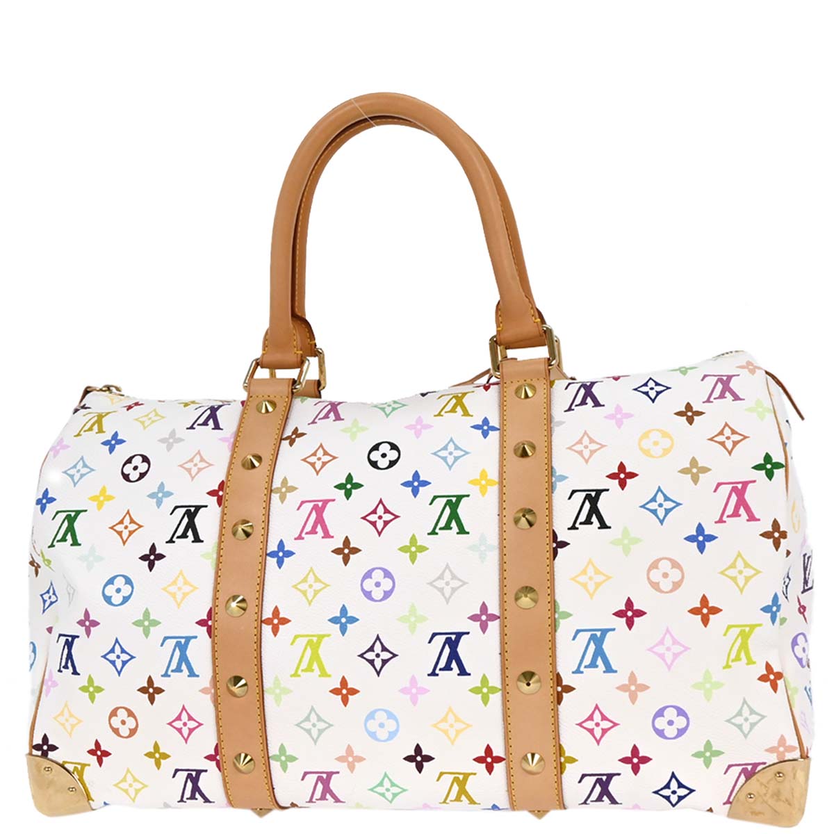 Louis Vuitton White Monogram Multicolor Keepall 45 Handbag M92641