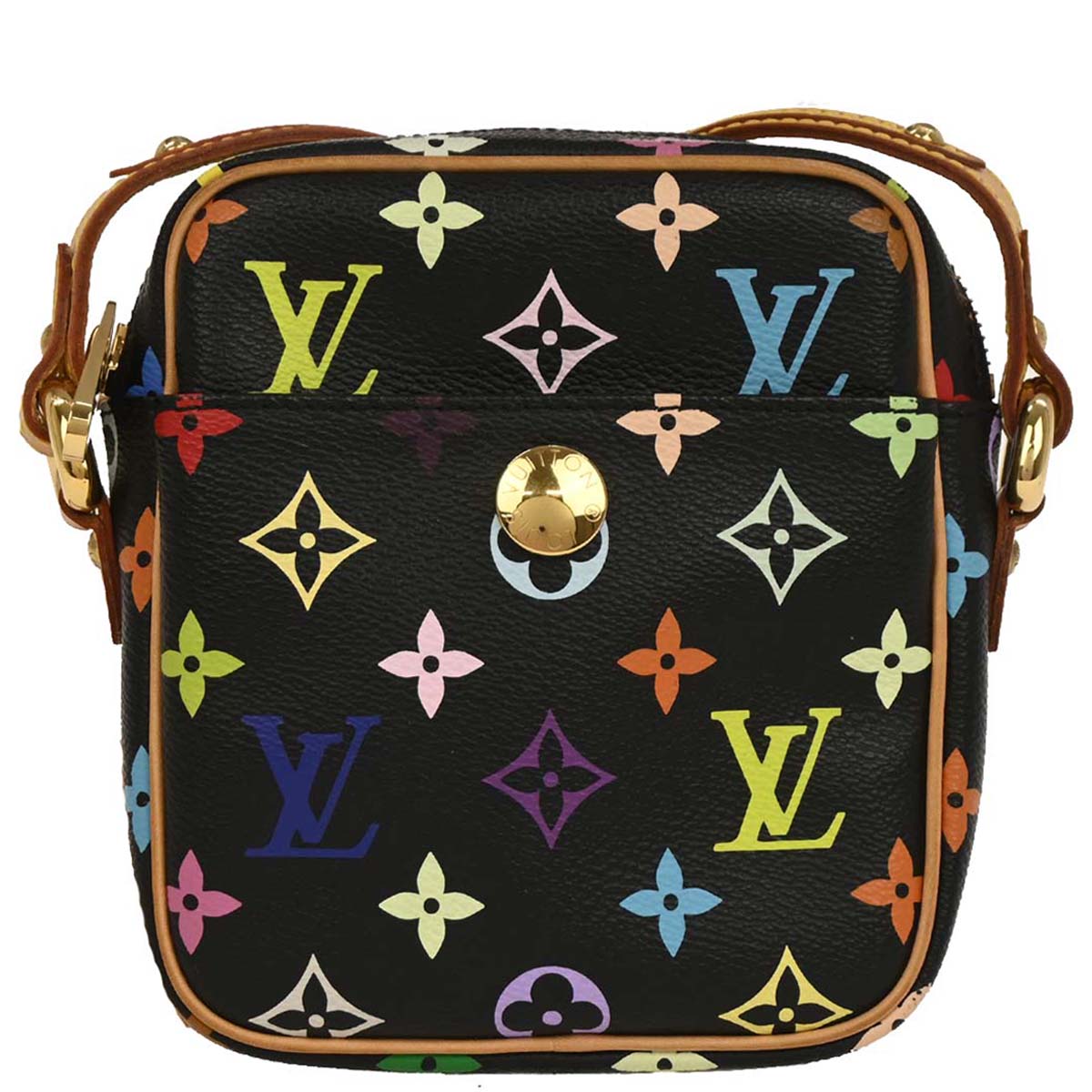 Louis Vuitton 2005 Black Monogram Multicolor Rift Shoulder Bag M40056