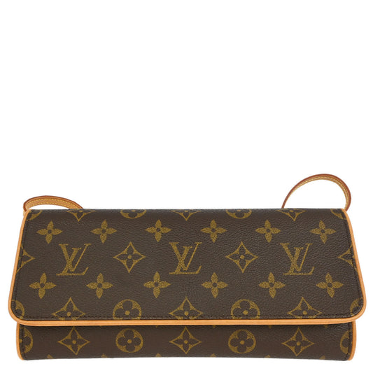 Louis Vuitton 2001 Monogram Pochette Twin GM Crossbody Bag M51852
