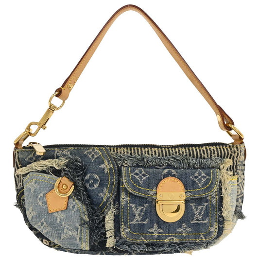 Louis Vuitton 2007 Blue Monogram Denim Patchwork Pouchy Handbag M95382