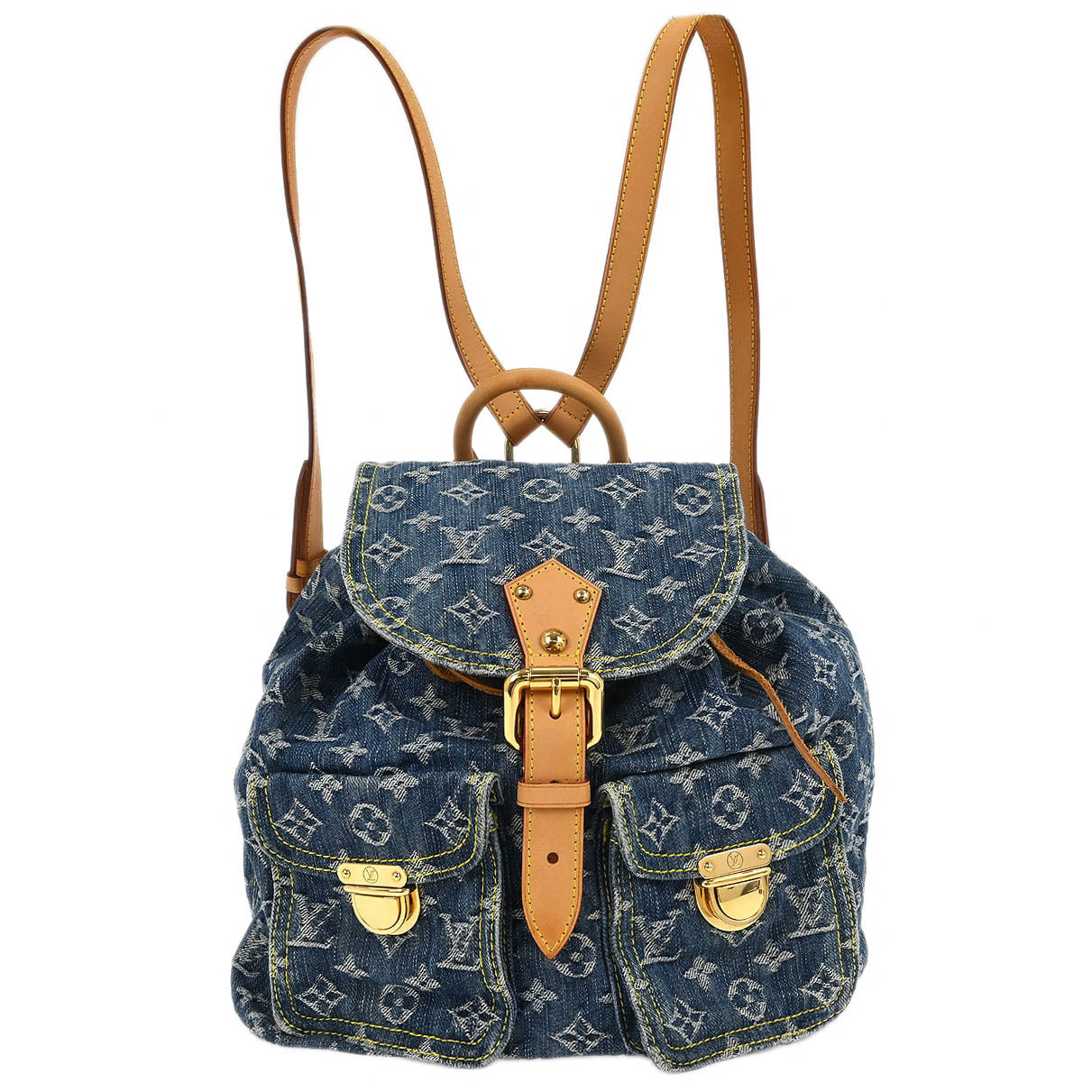 Louis Vuitton 2006 Blue Monogram Denim Sac a Dos GM Backpack M95056