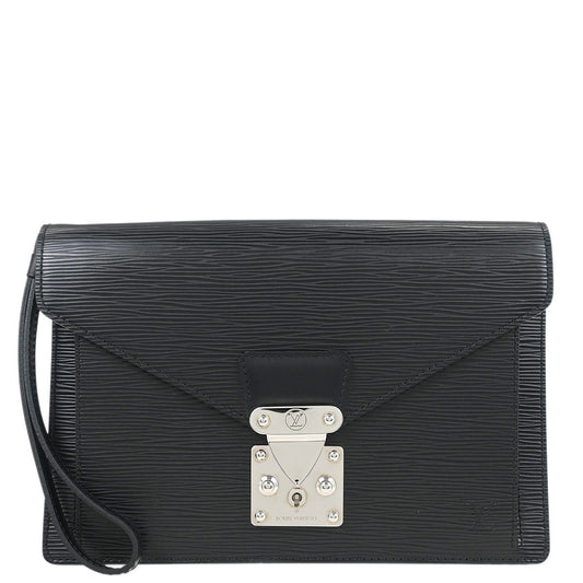 Louis Vuitton 2012 Black Epi Pochette Sellier Dragonne Clutch M52762