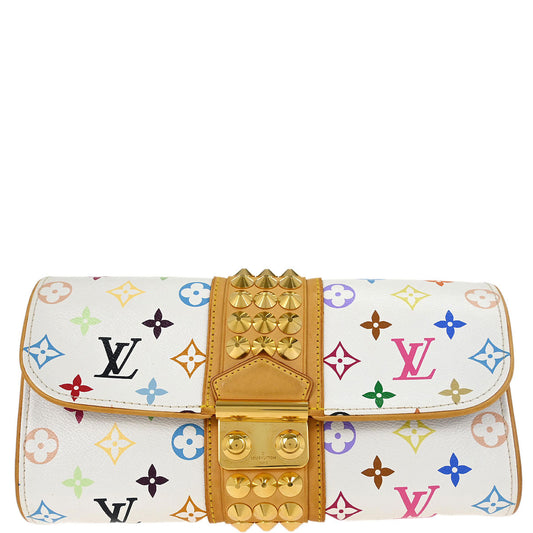 Louis Vuitton 2009 White Multicolor Pochette Courtney Clutch Bag M45639