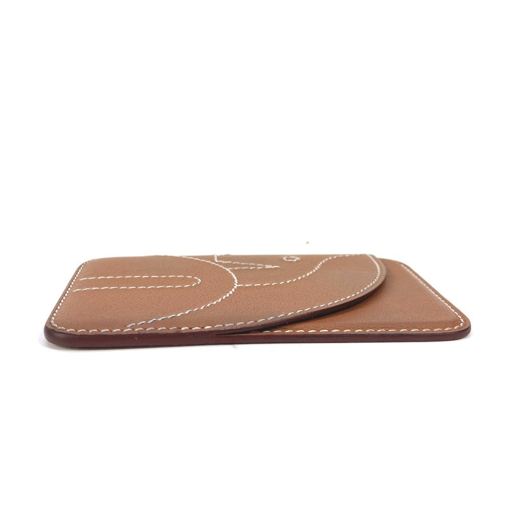 HERMES Card Case leather Brown Card Case ?MagSafe? Eman “Cheval”