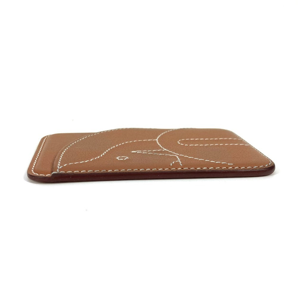 HERMES Card Case leather Brown Card Case ?MagSafe? Eman “Cheval”