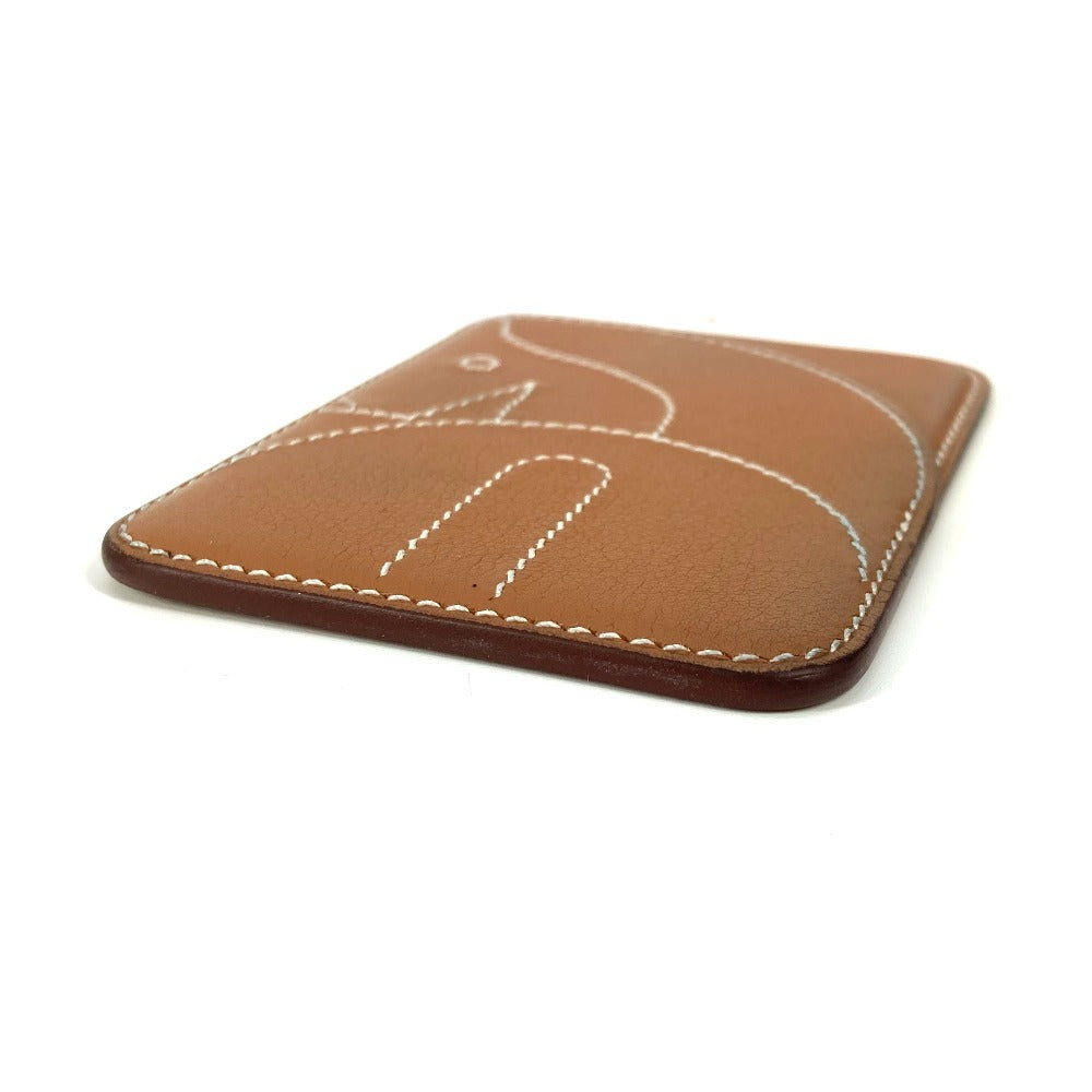 HERMES Card Case leather Brown Card Case ?MagSafe? Eman “Cheval”