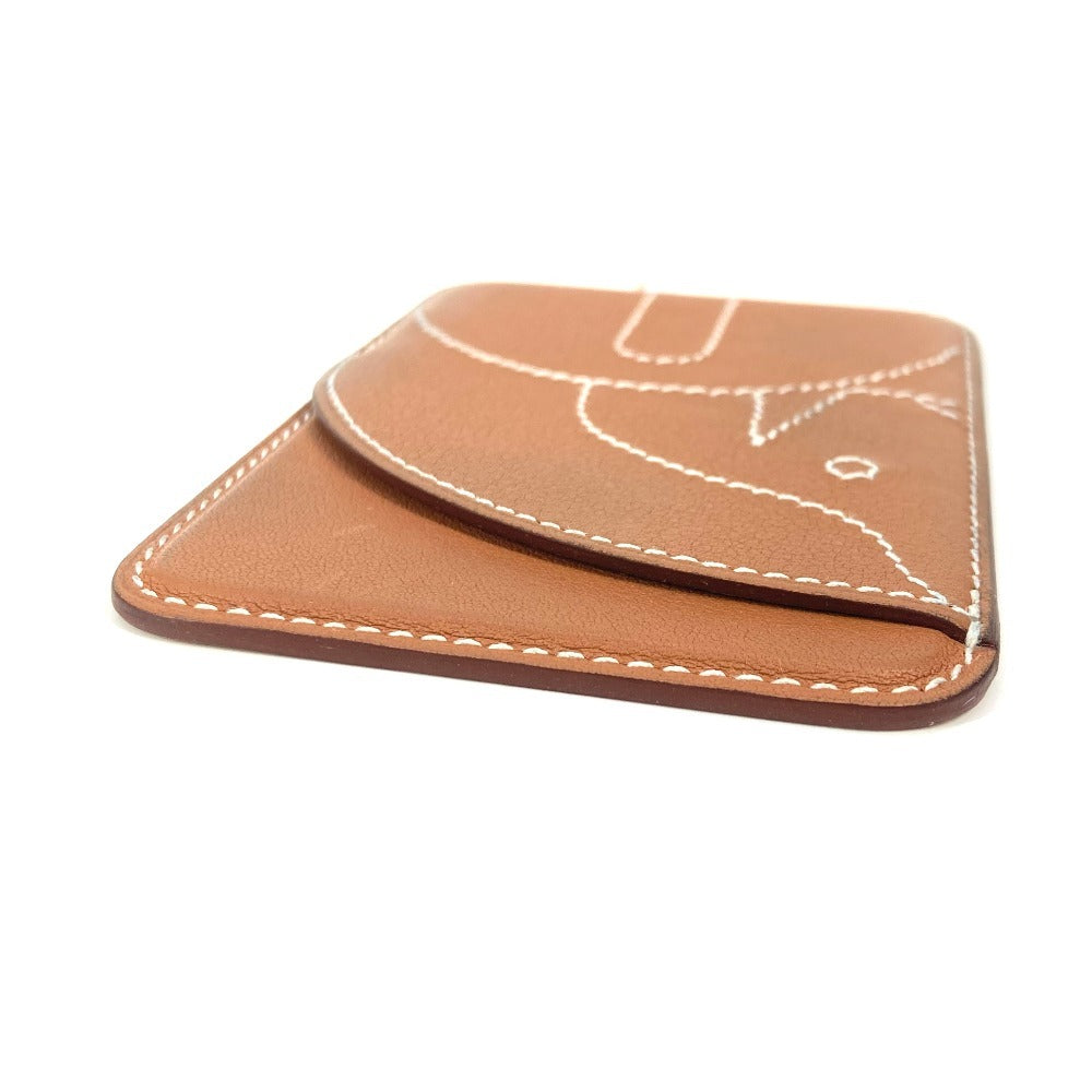 HERMES Card Case leather Brown Card Case ?MagSafe? Eman “Cheval”
